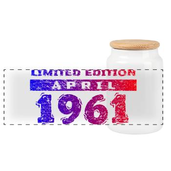 65. Geburtstag Limited Edition 04/1961 - Panorama Keksdose mit Holzdeckel - Weiß - Vorne