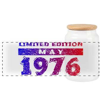 50th Birthday Limited Edition 05/1976 - Panoramic Cookie Jar with Wooden Lid - white - Front