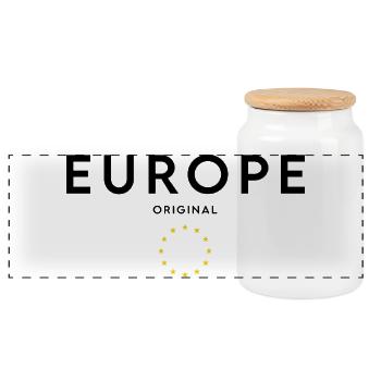 Fierté européenne, design minimaliste et élégant - Boîte à biscuits avec couvercle en bois - blanc - Devant