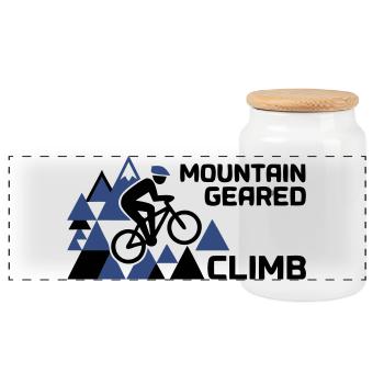 Mountainbike Climb Berge Spruch - Panorama Keksdose mit Holzdeckel - Weiß - Vorne