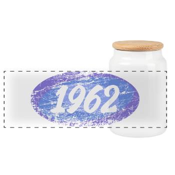 Recruit 1962 - Panoramic Cookie Jar with Wooden Lid - white - Front