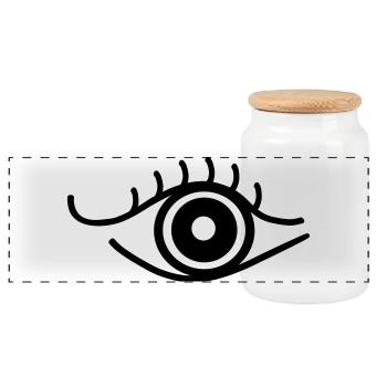 Auge_sw - Panorama Keksdose mit Holzdeckel - Weiß - Vorne