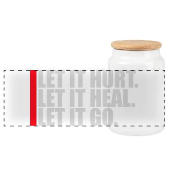 Let It Hurt Let It Heal Let It Go Inspirierend - Panorama Keksdose mit Holzdeckel - Weiß - Vorne