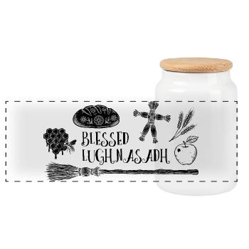 Lughnasadh Lughnasa Lammas Festival - Boîte à biscuits avec couvercle en bois - blanc - Devant