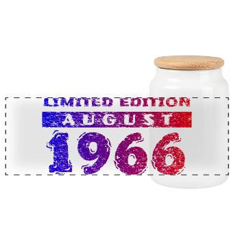 60. Geburtstag Limited Edition 08/1966 - Panorama Keksdose mit Holzdeckel - Weiß - Vorne