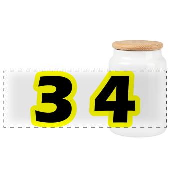 34 Symbole numérique - Boîte à biscuits avec couvercle en bois - blanc - Devant