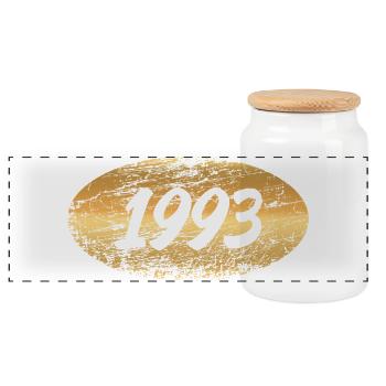 Métaux précieux 1993 - Boîte à biscuits avec couvercle en bois - blanc - Devant