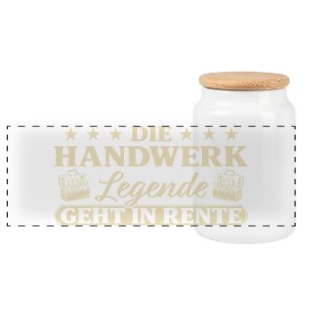 Handwerk Abschied Handwerker in Rente - Panorama Keksdose mit Holzdeckel - Weiß - Vorne