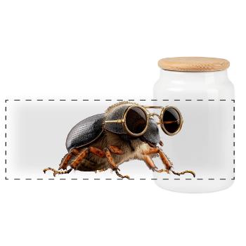 Maikäfer Süßer Hirschkäfer Nashornkäfer Insekten - Panorama Keksdose mit Holzdeckel - Weiß - Vorne