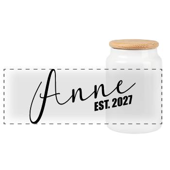 Türkische Mama Anne 2027 - Panorama Keksdose mit Holzdeckel - Weiß - Vorne