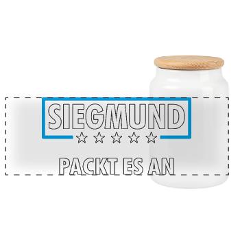 SIEGMUND - Panorama Keksdose mit Holzdeckel - Weiß - Vorne