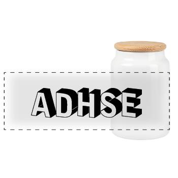 ADHD - Panoramic Cookie Jar with Wooden Lid - white - Front