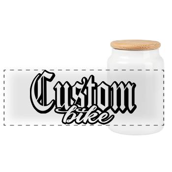 custom bike biker tour rock bobber tuner tuning - Boîte à biscuits avec couvercle en bois - blanc - Devant