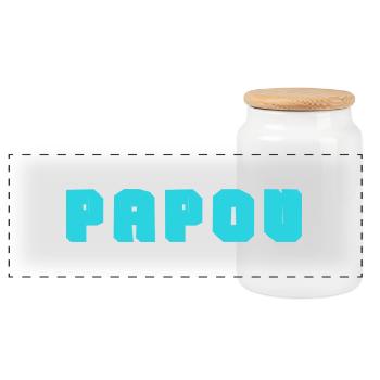 PAPOU. PAPA. FÊTE DES PÈRES. BONNE FÊTE PAPA - Boîte à biscuits avec couvercle en bois - blanc - Devant