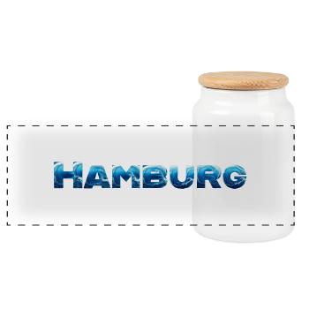 Hambourg et depuis l’extrême nord - Boîte à biscuits avec couvercle en bois - blanc - Devant