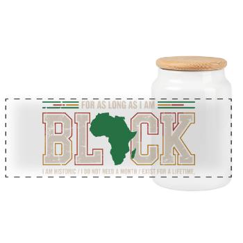 Pride Afro Black History Month Vintage - Panoramic Cookie Jar with Wooden Lid - white - Front