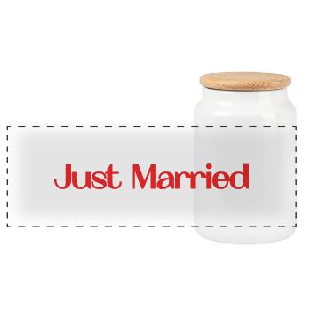 I LOVE YOU. COUPLE. JUST MARRIED. bachelorette party. LOVE - Panoramic Cookie Jar with Wooden Lid - white - Front
