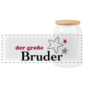 Der große Bruder - Panorama Keksdose mit Holzdeckel - Weiß - Vorne