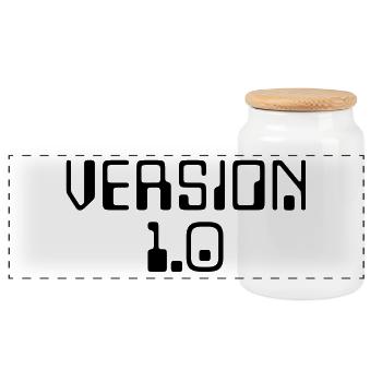 Version 1.0 - Panoramic Cookie Jar with Wooden Lid - white - Front