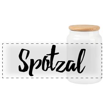 Spotzal bayrisches T-Shirt als Geschenk - Panorama Keksdose mit Holzdeckel - Weiß - Vorne