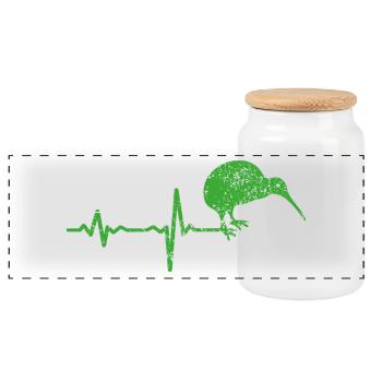 Kiwi Vogel NZ Neuseeland Geschenk - Panorama Keksdose mit Holzdeckel - Weiß - Vorne