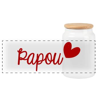 PAPOU. PAPA. FÊTE DES PÈRES. BONNE FÊTE PAPA - Boîte à biscuits avec couvercle en bois - blanc - Devant