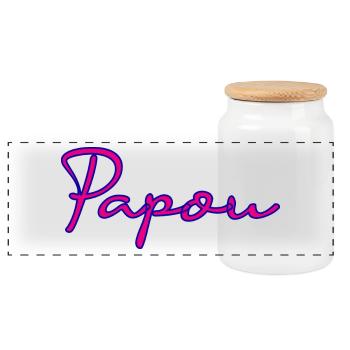 PAPOU. PAPA. FÊTE DES PÈRES. BONNE FÊTE PAPA - Boîte à biscuits avec couvercle en bois - blanc - Devant