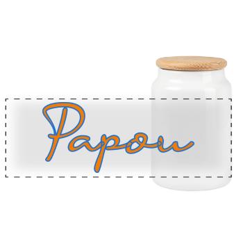 PAPOU. PAPA. FÊTE DES PÈRES. BONNE FÊTE PAPA - Boîte à biscuits avec couvercle en bois - blanc - Devant