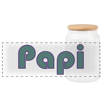 PAPY. FÊTE DES PÈRES. BONNE FÊTE PAPY. JE T'AIME. - Boîte à biscuits avec couvercle en bois - blanc - Devant