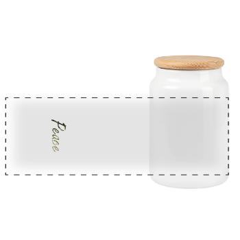 Peace - Panoramic Cookie Jar with Wooden Lid - white - Front