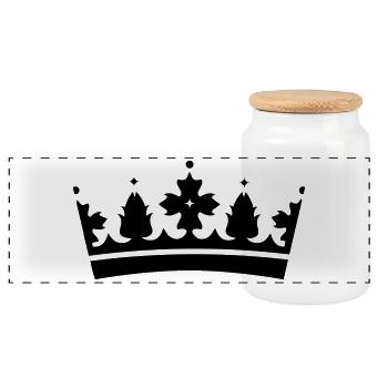 La couronne - Boîte à biscuits avec couvercle en bois - blanc - Devant