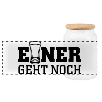 Einer geht noch - Panorama Keksdose mit Holzdeckel - Weiß - Vorne