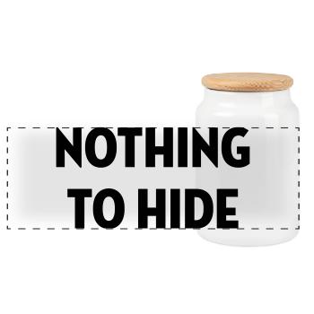 Nothing to Hide / Style / Mode / Swag / Vogue - Panoramic Cookie Jar with Wooden Lid - white - Front