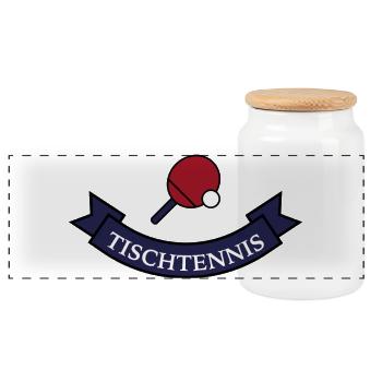 Cadeau drôle pour les joueurs de tennis de table - Boîte à biscuits avec couvercle en bois - blanc - Devant