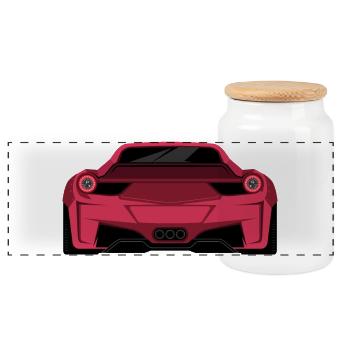rocket bunny liberty walk super car Auto speed - Panorama Keksdose mit Holzdeckel - Weiß - Vorne