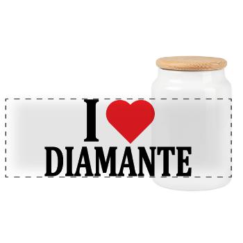 T-shirt J’adore l’idée cadeau t-shirt diamant - Boîte à biscuits avec couvercle en bois - blanc - Devant