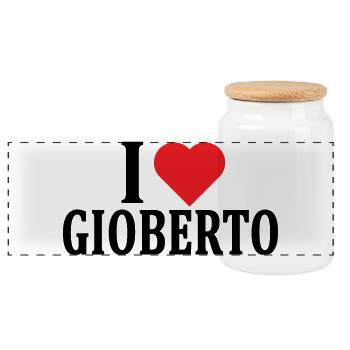 t-shirt I love Gioberto t-shirt gift idea - Panoramic Cookie Jar with Wooden Lid - white - Front