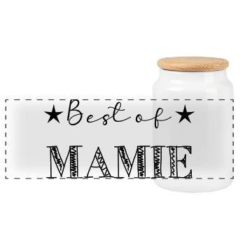 MAMAN. FÊTE DES MÈRES. MAMIE. BONNE FÊTE MAMAN - Boîte à biscuits avec couvercle en bois - blanc - Devant