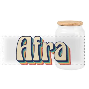 Afra t-shirt rétro vintage t-shirt idée cadeau - Boîte à biscuits avec couvercle en bois - blanc - Devant