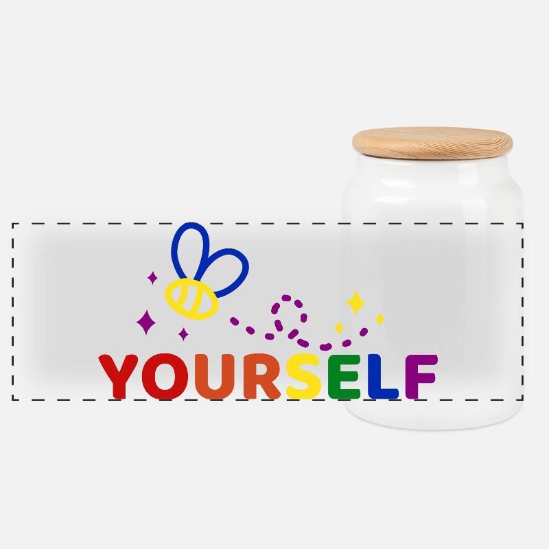 Sei du selbst Pride-Monat - Panorama Keksdose mit Holzdeckel - Weiß