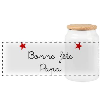 DAD. FATHER'S DAY. HAPPY FATHER'S DAY. HAPPY BIRTHDAY. - Panoramic Cookie Jar with Wooden Lid - white - Front