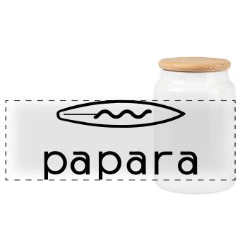 Papara Tahiti Surf Spot - Panoramic Cookie Jar with Wooden Lid - white - Front