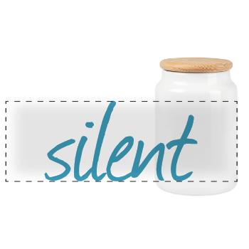 SILENT - Panorama Keksdose mit Holzdeckel - Weiß - Vorne