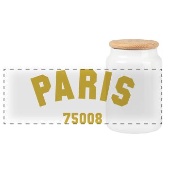 8e arrondissement de PARIS - Boîte à biscuits avec couvercle en bois - blanc - Devant