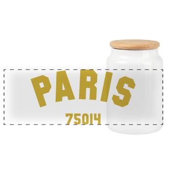 PARIS 14th arrondissement - Panoramic Cookie Jar with Wooden Lid - white - Front