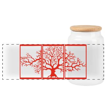 Blick in die Natur (rot) - Panorama Keksdose mit Holzdeckel - Weiß - Vorne