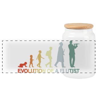 Flûte Vintage Evolution - Boîte à biscuits avec couvercle en bois - blanc - Devant