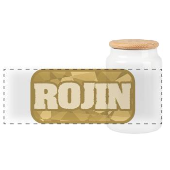 Rojin as health - Panoramic Cookie Jar with Wooden Lid - white - Front