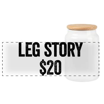 Leg Story $20 Amputee Funny A Leg Amp - Panoramic Cookie Jar with Wooden Lid - white - Front