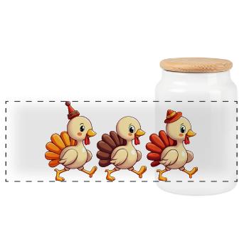 Thanksgiving Truthahn Baby - Panorama Keksdose mit Holzdeckel - Weiß - Vorne